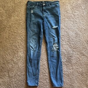 Hollister Blue Distressed Skinny Jeans